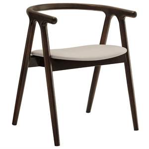 Silla de comedor premium de madera maciza de teca con reposabrazos y respaldo curvo, directo de fábrica, muebles de madera para restaurantes y hoteles - Product Image 6