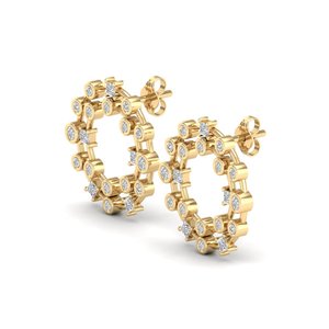 REYES Pendientes de Aro Personalizados de Plata de Ley 925 con Moissanita, Chapados en Oro Amarillo de 14K y 18K, Joyería Fina para Mujer - Product Image 3
