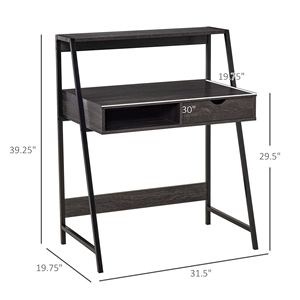 "Modern <b>Simple</b> MDF Home Office Computer <b>Desk</b> for Small Spaces with Drawers and Shelves" - Product Image 3