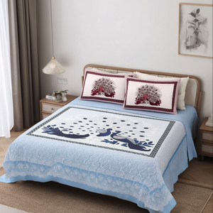 100x108 Inch Queen <b>Bed</b> Sheet with 2 Pillow <b>Covers</b> 120TC 100X108Magnet Home Hotel Bedding - Product Image 3