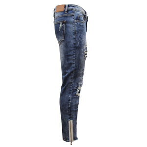 Nouveau style 2021 – Jean slim déchiré pour homme, style hip-hop et motard, en denim pour garçons et hommes Sspvt - Product Image 1