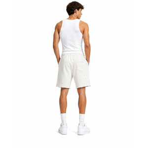 Shorts de sport décontractés pour hommes en coton 100% écologique, respirants, séchage rapide, avec cordon de serrage, effet vieilli - Grande Vente - Product Image 2