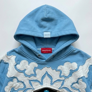 Sweat à capuche personnalisé pour homme, style streetwear oversize, avec logo sur la poitrine, effet usé, OEM ODM - Product Image 3