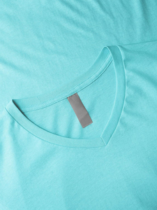 Stylish Men's Summer T-Shirts Fashionable V-Neck <b>Tops</b> with Half Sleeves 100% Cotton Loose Fit for Casual Sport Men T-Shirt - Product Image 2