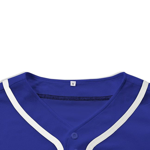 Maillot de baseball bleu roi classique, vierge, en maille polyester à séchage rapide, pour les matchs de ligue et les tenues décontractées - Product Image 4
