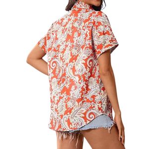 Conjunto de vacaciones para mujer, camisa hawaiana con botones florales, blusa Aloha para viajes de verano a la playa - Product Image 3