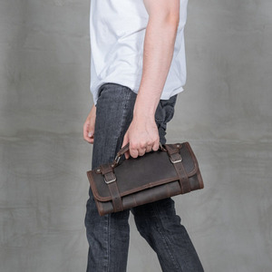 Luxury leather <b>tool</b> <b>roll</b> organizer <b>bags</b> wholesale bulk OEM supplier premium handmade portable storage export quality for sale - Product Image 4