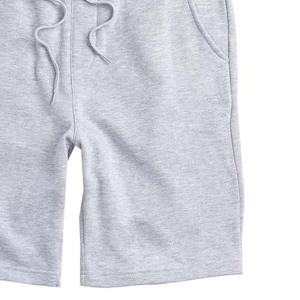 Pantalones Cortos Bermuda de Algodón Gris Claro para Hombre, Cintura con Cordón, Bolsillos Casuales, Talle Medio, Tejido de Punto Transpirable - Product Image 4
