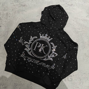 เสื้อฮู้ดดี้โอเวอร์ไซส์แบบย้อมสีเอซิด 100% ผ้าฝ้าย สำหรับผู้ชาย สไตล์วินเทจ สตรีทแวร์ รับผลิตแบรนด์ส่วนตัว พิมพ์ลายดิจิทัล สำหรับฤดูหนาว - Product Image 2