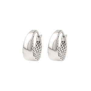 sterling <b>silver</b> 925 bohemian hoop earrings 17mm lightweight <b>silver</b> plated round loop <b>studs</b> for women special occasion gifts - Product Image 3