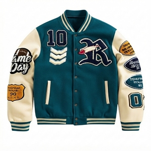 Veste de baseball unisexe en laine personnalisée pour l'hiver, style universitaire, streetwear, broderie personnalisée, patchs en chenille, vente en gros - Product Image 5