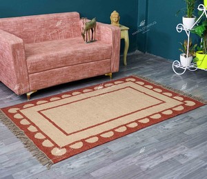 Tapis artisanal en jute et chanvre naturel – Tapis de sol bohème écologique – Tapis artisanal en jute et chanvre écologique – Style bohème moderne - Product Image 1