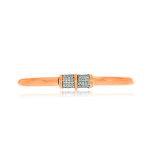 กำไลข้อมือทองคำ 18K สีโรสโกลด์ ประดับเพชรเลี้ยงในห้องปฏิบัติการทรงบริลเลียนต์ ดีไซน์แบบเปิดสำหรับผู้หญิง - Product Image 1
