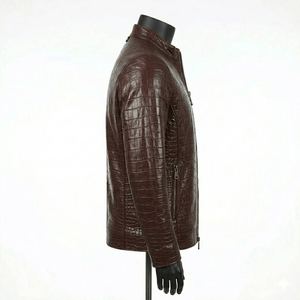Chaqueta de Cuero Genuino de Moda al por Mayor con Cremallera, Precio de Mayoreo, Chaqueta de Cuero PU de Color Sólido para Invierno - Product Image 3