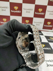 Reloj de pulsera de lujo de 41 mm con diamantes de moissanita VVS redondos y completamente engastados, estilo hip hop, para hombre, precio de fábrica, regalo, pasa el probador de diamantes. - Product Image 5