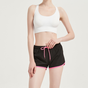 Shorts de sport taille haute pour femme en molleton de coton respirant, style décontracté, avec poches, motif tendance, idéal pour l'été et l'entraînement - Product Image 1