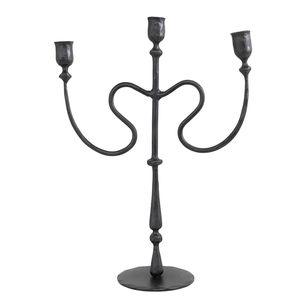 Support à bougies double en fer noir thermolaqué, nouveau design, pour décoration de chambre et éclairage, idéal pour offrir - Product Image 6