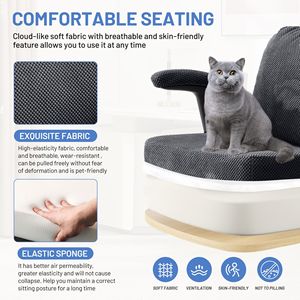 Chaise de bureau Criss Cross avec accoudoirs rabattables, tissu confortable, siège large réglable et coussin épais, roulettes incluses - Product Image 4