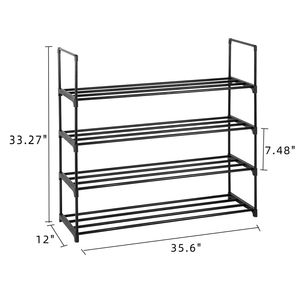 Scarpiera Moderna a 4 Ripiani per Camera da Letto, Ingresso, Corridoio, Armadio - Colore Nero - Product Image 5