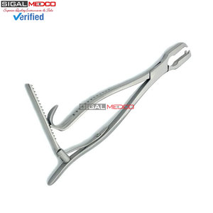 Pinces à os 5 pouces 12,5 cm en acier inoxydable réutilisables à verrouillage à cliquet 2x2 dents Instrument chirurgical orthopédique vétérinaire - Product Image 5