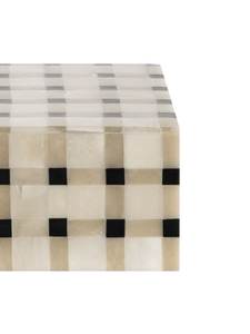 Cadeau de déménagement : Boîte à bijoux rectangulaire moderne en résine rayée noir et blanc avec serrure à trou de serrure doré pour rangement - Product Image 2