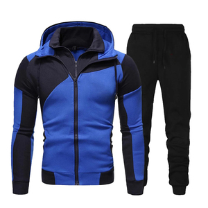 Wholesale Mens Hoodie Tracksuit Set Cotton <b>Fleece</b> <b>Joggers</b> Full Zipper Casual Custom Sportswear - Product Image 2