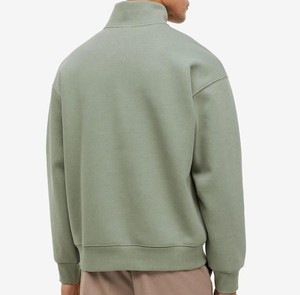 Sudadera de Forro Polar de Poliéster para Hombre, con Cuello Alto y Cierre de Cremallera 1/4, Oversize, para Invierno, Color Personalizado OEM - Product Image 6