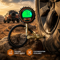 Manómetro Digital Universal Maisoon para Inflar Neumáticos con Pantalla LCD Retroiluminada, Presión Máxima de 250 PSI para Pruebas de Vehículos