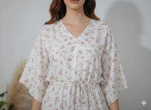 Collection d'été, robe longue en coton imprimée à la main, vêtements de nuit pour femmes, robe kaftan confortable et élégante, de la meilleure qualité - Product Image 2