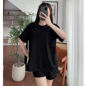 Camiseta de Dormir de Manga Corta con Cuello Redondo de Algodón Orgánico Certificado GOTS OEKO-TEX para Mujer, Ropa de Dormir Sólida, Servicio ODM OEM, MOQ Bajo - Product Image 4