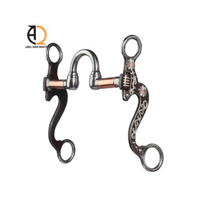 Mors anglais pour cheval en acier inoxydable et laiton à double articulation - Product Image 3