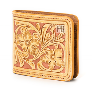 Cartera Trifold de Cuero Genuino con Diseño Floral para Hombre, con Bloqueo RFID, Estilo Western Hipster, con Borla - Product Image 2