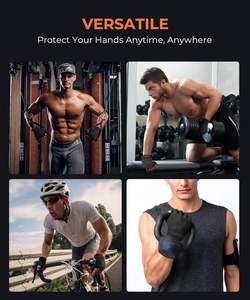 Guantes con Soporte Extendido para Muñeca, Guantes de Gimnasio Acolchados de Silicona de Alto Agarre, Guantes de Entrenamiento sin Dedos para Dominadas y Levantamiento de Pesas - Product Image 6