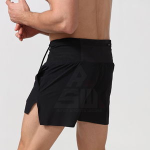 Customized Men's Solid Double <b>Layer</b> Eco-Friendly Quick Dry Elastic <b>Mid</b> Running Shorts Breathable Gym Workout Summer Marathon - Product Image 4