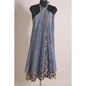 Falda Maxi Cruzada de Seda con Estampado Floral para Mujer, Hecha a Mano, Estilo Vintage, Elegante - Product Image 3