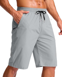 Shorts d'entraînement légers pour hommes en Spandex/Coton, taille mi-haute, respirants, pour le fitness, la course et les loisirs, couleur unie, été - Product Image 1