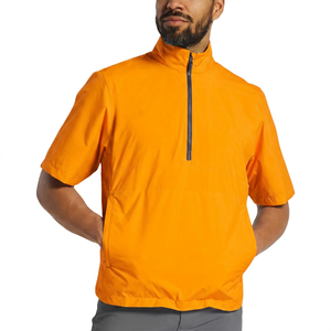 Camisa de Manga Corta con Cuello Alto y Cierre de Cremallera para Hombre, Color Azul Claro, con Logotipo Frontal, de Secado Rápido, Poliéster, Informal, para Primavera - Product Image 3