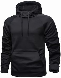 Sudadera con Capucha Negra para Hombre, Corte Regular, Algodón French Terry, Casual, Otoño, Diseño con Bolsillos, Tejido de Punto, Manga Larga - Product Image 1