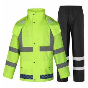 Ensemble de combinaison de pluie réfléchissante et respirante en polyester grande taille, imperméable, pour la sécurité routière, unisexe - Product Image 1