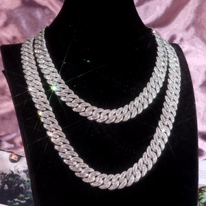 Lab Grown Diamond Cuban Link <b>Chain</b> Hip Hop Necklace <b>Iced</b> <b>Out</b> Statement <b>Chain</b> Luxury Unisex Jewelry Gift Fashion Accessory - Product Image 3