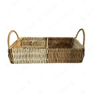 HALF & HALF Tray Holder Tray Set Serving, Scalloped Rattan Tray Pantry Organizer <b>Home</b> <b>Essentials</b> - Product Image 6