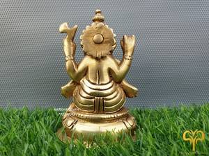 Grande statue de dieu en laiton |   Décoration de Temple Artisanale Moderne en Métal, Artisanat Durable et Artistique, Dieu Hindou de la Chance, pour Table de Maison - Product Image 4