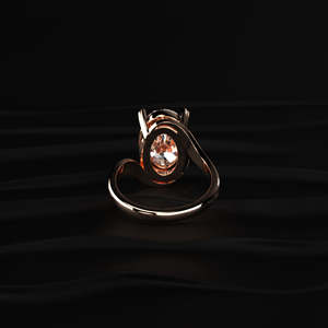 Bague Bypass en Moissanite Ovale 3.35ct VVS1 Incolore, Diamant Moissanite, Argent 925, Or Massif 10K 14K 18K, Prix Usine - Product Image 4