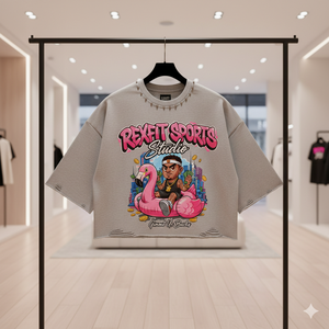 Camiseta de Manga Corta para Hombre, Personalizada por el Fabricante, Estilo Vintage, Lavada al Ácido, con Gráficos DTG y Pedrería - Product Image 6