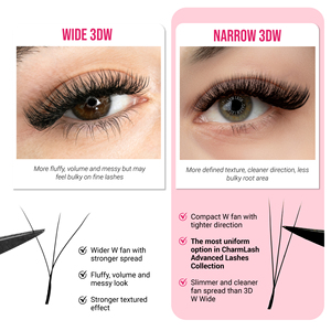 Extensions de cils Charmlash en gros, cils 5D W, meilleure qualité, cils russes, double pointe, noir intense, faits à la main, 0.05 0.07 - Product Image 3