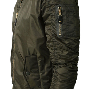 Blouson bomber vert olive pour homme, coupe classique, col montant, fermeture éclair, coupe-vent, style décontracté, matière polyester, idéal pour l'automne - Product Image 6