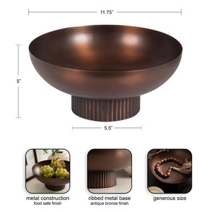 Bandeja de Servir de Metal, Plato Decorativo de Aluminio Pulido para Frutas, Ideal para Decoración de Mesa en Bodas y Fiestas - Product Image 4