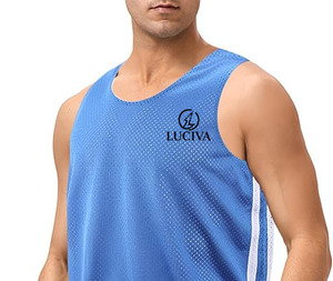 Uniforme de Baloncesto Personalizable para Hombre - Conjunto de Camiseta y Pantalones Cortos de Malla Transpirable Azul - Product Image 5