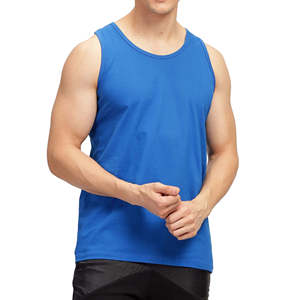 เสื้อยืดแขนกุดสำหรับผู้ชายเสื้อยืดฟิตเนสเข้ารูปผ้าฝ้ายออกแบบโลโก้ได้ตามต้องการ - Product Image 1