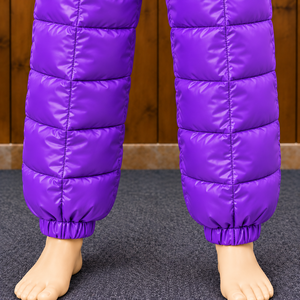 Women's Streetwear Elastic Waist Full Length Padded Style Quilted Puffer <b>Trousers</b> Casual Winter Wear Loose Fit <b>Harem</b> Style - Product Image 6